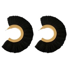 Bolehdeals Unik C Fringe Rumbai Anting-Anting Liontin Bulan Jatuh Anting untuk Pesta Setengah Lingkaran Fringe Anting-Anting-Internasional