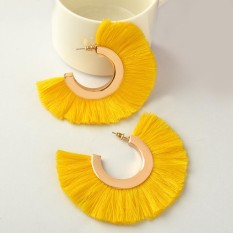 Bolehdeals Unik C Fringe Rumbai Anting-Anting Liontin Bulan Jatuh Anting untuk Pesta Setengah Lingkaran Fringe Anting-Anting-Internasional