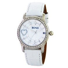 Bonia Ladies Elegant Jam Tangan Wanita - Kulit - Putih - B10014-2359S SIL
