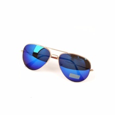 Bos online Kacamata Rangka Gold Cop Pilot Style - Lensa Biru