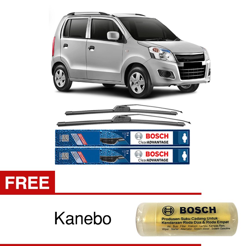 Bosch Sepasang Wiper Frameless New Clear Advantage Mobil Suzuki Karimun Wagon R 20\