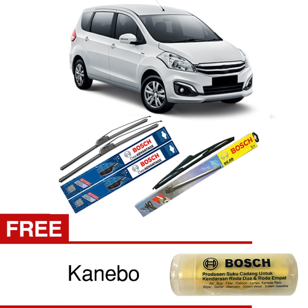 Bosch Wiper Depan & Belakang Frameless Clear Advantage Mobil Suzuki Ertiga (21\