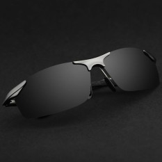 Merek Aluminium Terpolarisasi Kacamata Pria Olahraga Kacamata Matahari Mengemudi Cermin Goggle Kacamata (hitam)-Intl