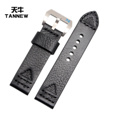 Breitling 24 Mm Kulit Lembut Rajut Timbul Meja Laki-laki Sabuk