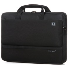 BRINCH 15,6 Inci Universal Laptop Nilon Tahan Lama Tahan Guncangan Bahu Membawa Utusan Tas Tas With Tali Bahu dan Belakang Kantong Ikat Pinggang For 15-15,6 Inci Laptop/Notebook/Tablet/MacBook/Ultrabook/Chromebook (hitam) (International)