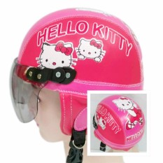 Broco Helm Anak anak broco retro kaca riben lucu usia 1 sampai 4 tahun Motif Hello Kitty - Pink/Merah