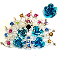Bros Merak Silver Blue - Aksesoris Fashion Pesta Wanita Hijab Kado Murah Trendy