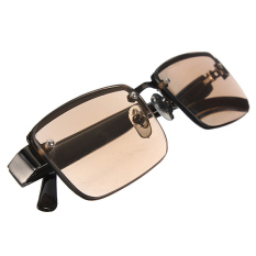 Coklat Fashion Kristal Kacamata Baca Kacamata Hitam + 1.0 Diopter