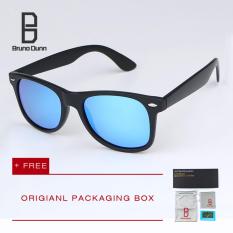 Bruno Dunn Fashion Polarized Sunglasses 2017 New woman's men's Brand Designer Retro Sun Glasses for Ladies Male Eyewear Ray 2140 (black frame blue lense)
