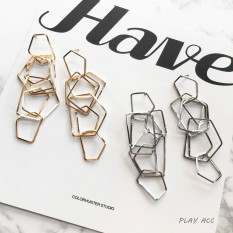 Buatan Sendiri geometris grafis tidak beraturan Logam Anting tindik Polygon anting-anting Anting-anting perempuan