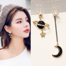Bulan Dan Bintang Jepang Dan Korea Selatan Penuh Berlian Baru Retro Anting