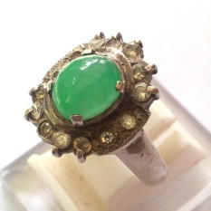 Bumi Permata - Batu Cincin Wanita Giok Jade Hijau Ring Silver 925