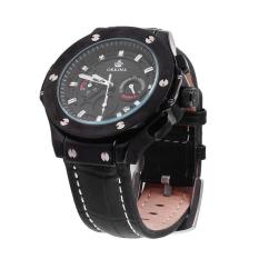 Burmab 2015 ORKINA Deluxe QUARTZ Watch Gerakan Gaya Kulit PU Tanggal Pria QUARTZ Watch (Hitam)
