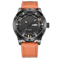 Beli 1 Mendapatkan Gratis 1, SKMEI Fashion Olahraga Mens Leather Watch Strap Tahan Air QUARTZ