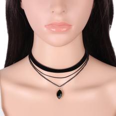 Membeli Di Koin 9 Pcs/set Wanita Gotik Punk Beludru Ikat Leher Kerah Renda Kalung Liontin Perhiasan Hitam-Intl