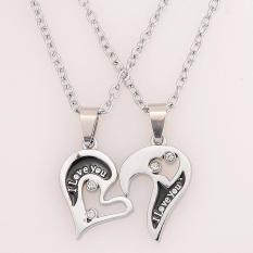 Buy In Coins Pria Wanita Pasangan Kekasih Hati I Love You Liontin Kalung Rantai Stainless Steel
