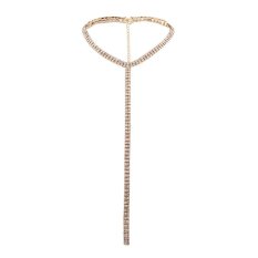 BUY IN COINS Sederhana Crystal Rhinestone Diamond Kalung Kerah Kalung Wanita Mewah Pernikahan Perhiasan Emas-Intl