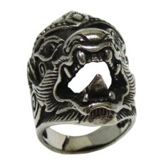 Buymore Garuda Wisnu Kencana Ring - Stainless Steel - Silver Black - GWK35