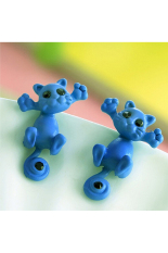 Buytra Wanita 3D Kucing Pejantan Anting Biru Tua, Coklat