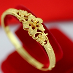 Gelang Wanita Bunga Emas Dibungkus Kuningan