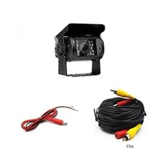 Camecho Truck Backup Camera Heavy Duty 18 LED IR Night Vision Kamera Tahan Air Rear View Camera 12 V 24 V Kamera Cadangan Tanpa Guide Line (kamera Belakang + 49.2 Ft Kabel) -Intl