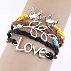 Cannice Gelang Vintage Korea L.O.V.E - Hitam