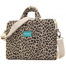 Canvaslove Yellow Leopard Pattern Canvas Laptop Shoulder Messenger Bag Case Sleeve 13 inch for 11 inch 12 inch 13.3 inch laptop macbook pro 13 case macbook air 13 bag - intl