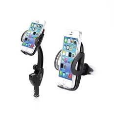 Mobil Pengisi Daya Penahan, K & F Concept Lengan Panjang Satu Sentuh Udara Ventilasi Mobil Cradle Dudukan dengan Ganda USB Pengisian untuk iPhone 6 6 S PLUS 6 S 5 S 5C Samsung Galaksi S7 Sisi S6 S5 Catatan 5 4/Android- internasional