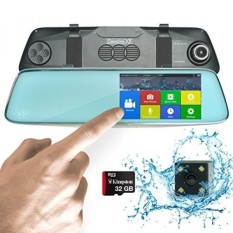 Kamera Dasbor Mobil Mobil Pro Dual DVR 1440 P Depan di Dalam dan Belakang Parkir Membantu Kamera Cadangan G-Sensor Keamanan SONY Modus Malam & Loop Rekaman (HD Cermin Dash Cam + 32 GB MicroSD)-Intl