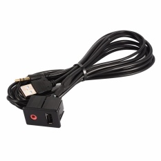 Mobil Dashboard Flush Mount USB 3.5 Mm Aux Ekstensi Soket Memimpin Panel Kabel AC870