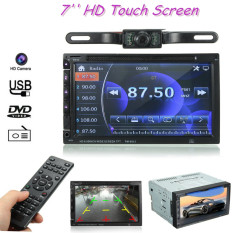 Mobil Double DIN 7 Inch Bluetooth Audio Mobil Radio Mobil Audio Stereo MP4 Player USB Dukungan untuk SD/DVD AUX HD Kamera Layar Sentuh-Intl