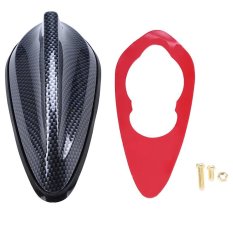 Serat Karbon Terlihat Otomatis Sirip Ikan Hiu Atap Mobil Trim Cover AM/FM Radio Antena Dekorasi Sinyal Aerial-Intl