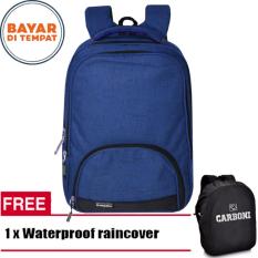 Carboni Make My Day Original Casual Backpack Laptop Sistem RA00015 17 - Blue +Raincover waterproop