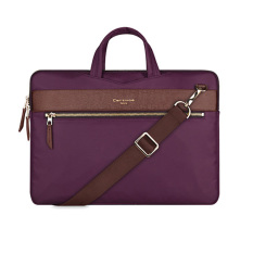 Cartinoe London Series Smooth Zipper Lengan Mewah Hardware Nylon Portable Tas Laptop untuk Macbook 12 Inch (Ungu)