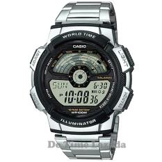 Casio AE-1100W-D Jam Tangan Pria Stainless Steel Silver Hitam