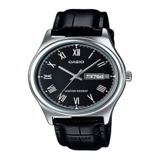 Casio Analog Jam Tangan Pria - Silver - Strap Kulit - MTP-V006L-1B