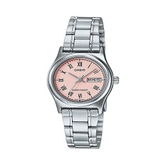 Casio Analog Jam Tangan Wanita - Merah Muda - Strap Rantai - LTP-V006D-4B