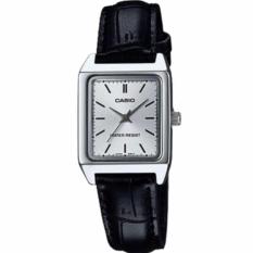 Casio Analog Jam Tangan Wanita Original Terbaru - Strap Kulit - V007L-7E1- Silver