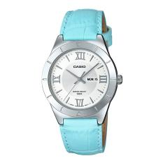 Casio Analog LTP-1410L-7A2 - Jam Tangan Wanita - Biru & Silver - Leather Band