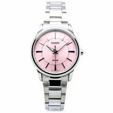 Casio Analog LTP1303D-4A Original Jam Tangan Wanita Stainless Steel Strap (Silver-Pink)