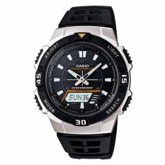 CASIO AQ-S800W-1EVDF - Youth Series - Tough Solar - World Time - Jam Tangan Pria - Bahan Tali Resin - Hitam