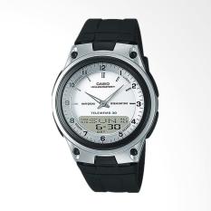 Casio AW807AVDF 10 Year Battery Jam Tangan Wanita Black Resin Band Putih Silver