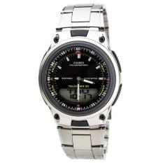 Casio Aw80d-1 Jam Analog Digital Untuk Pria Formal - Casual - Elegant Strap Stainless Steel - Hitam