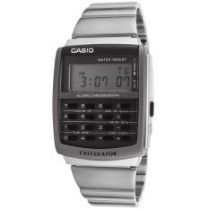 Casio Calculator Jam Tangan Pria - Silver - Strap Rantai - CA-506