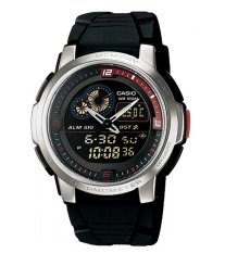 Casio Analog Digital AQF-102W-1B - Jam Tangan Pria - Black - Resin Band