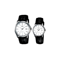 Casio Couple Watch Jam Tangan Couple - Hitam - Strap Leather - CP 1183E-7A