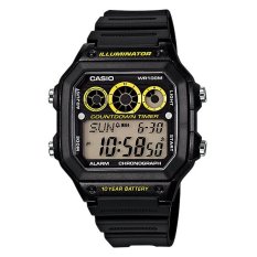 Casio Digital AE-1300WH-1AV Men's Watch - Black/Yellow
