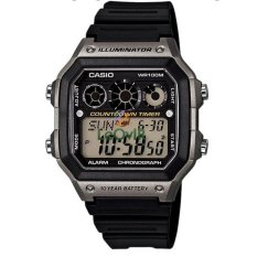 Casio Digital AE-1300WH-8A - Jam Tangan Pria - Black Silver- Strap Resin - LM