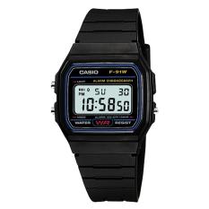 Casio Digital F-91W-1S - Jam Tangan Pria - Black - Resin Band