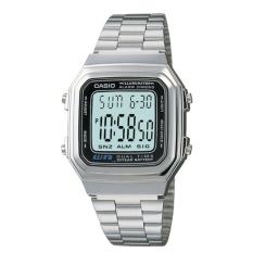 Casio Digital Jam Tangan Wanita Original Terbaru - Silver - Strap Rantai - A178WA-1ADF